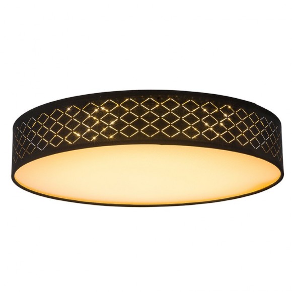 Globo 15229D4 LED stropní svítidlo Clarke 1x60W | 440-4200lm | 3000-6000K - stmívatelné, fixace barev, dálkový ovladač, černá, matný nikl, zlatá