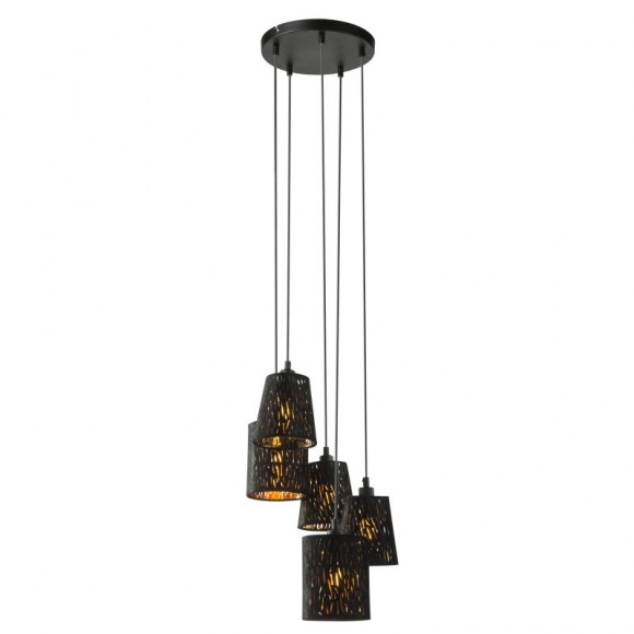 Globo 15264-5H1 závěsné stropní svítidlo Tuxon 5x25W | E14 - černá