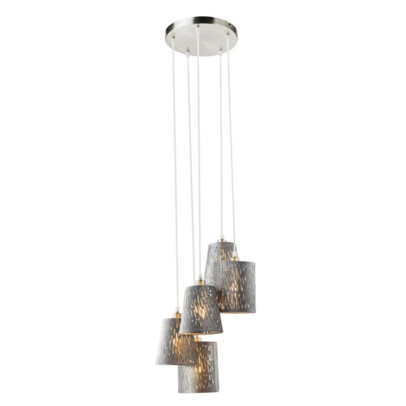 Globo 15265-5H1 závěsné stropní svítidlo Tarok 5x25W | E14 - stříbrná