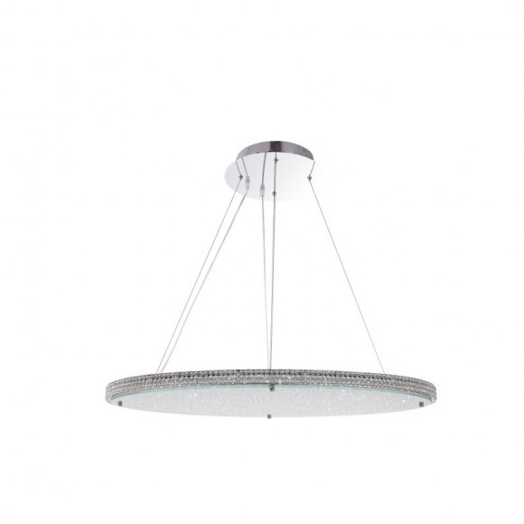 Globo 15683 LED závěsné stropní svítidlo Curado 1x68W | 4800lm | 6500K - chrom, sklo, stmívatelné, dálkové ovládání, 3 fázové stmívání