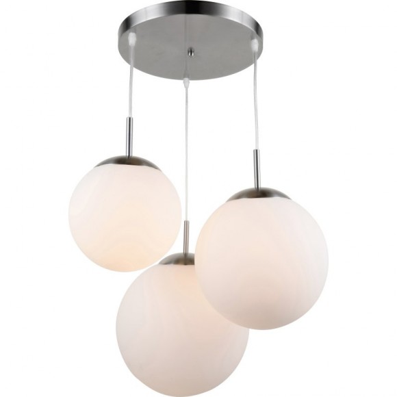 Globo 1581-3 závěsné stropní svítidlo Joel 3x60W | E27 - bílá, opál, matný nikl
