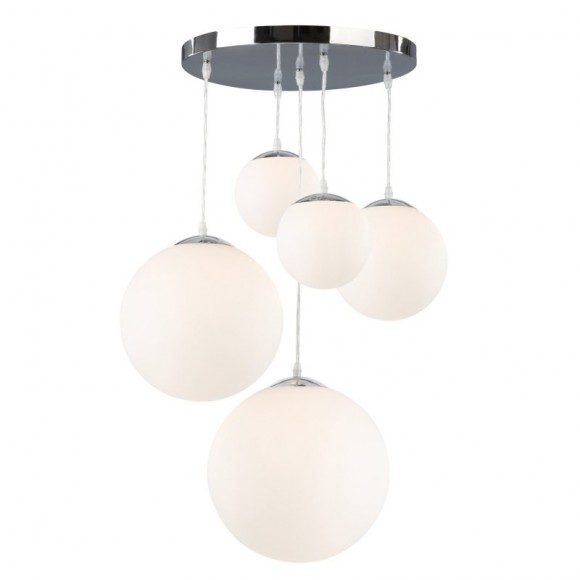 Globo 1581-5 závěsné stropní svítidlo Balla 5x40W | E14 - matný nikl, bílá