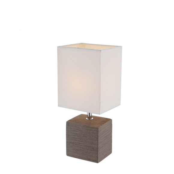 Globo 21677 stolní lampa Geri 1x40W | E14 - bílá, hnědá