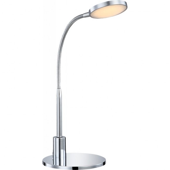 Globo 24103 LED stolní lampa Pegasi 1x6W | 450lm | 3000K - ohebné rameno, vypínač na těle, chrom