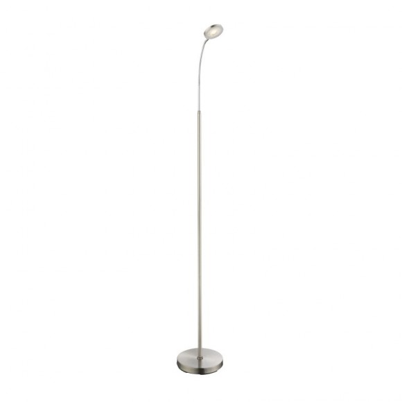 Globo 24122S LED stojací lampa Deniz 1x5W | 350lm | 3000K - ohebné rameno, matný nikl, chrom