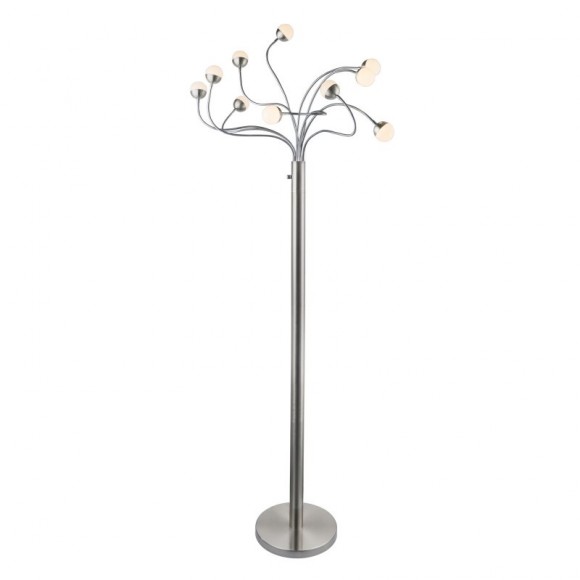 Globo 24134-10S LED stojací svítidlo Roslin 10x5W | 4700lm | 3000K - stmívatelné, ohebné ramena, matný nikl