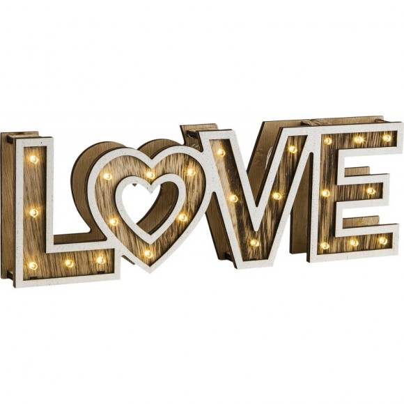 Globo 29976 LED dekorativní stolní svítidlo Love 24x0,06W - dřevo