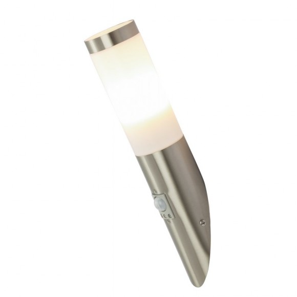 Globo 3157S venkovní nástěnná lampa s pohybovým čidlem Boston 1x60W | E27 | IP44 - nerez, opál