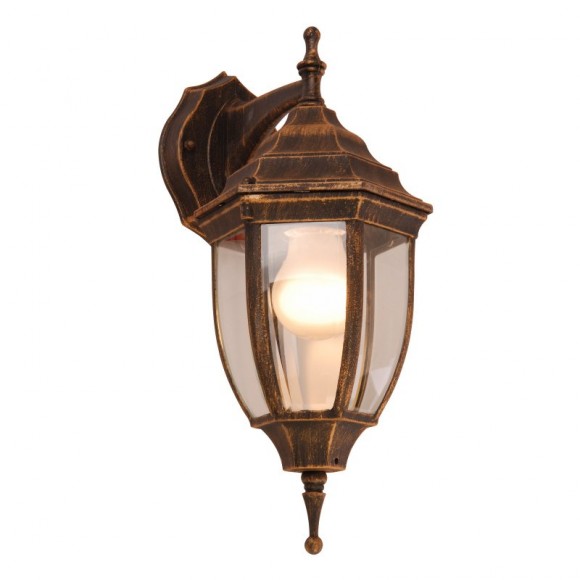 Globo 31711 venkovní nástěnná lampa Nyx I 1x60W | E27 | IP44 - černá, zlatá