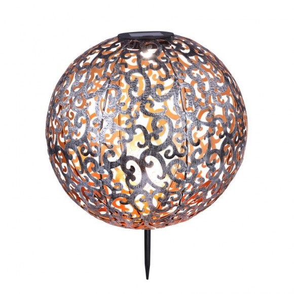 Globo 33744 LED venkovní dekorativní solární svítidlo Solar 1x0,12W | 3000K | IP44 - k zapíchnutí, stříbrná