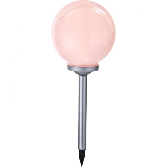 Globo 33793 LED solární zahradní sloupek Solarn 4x0,06W | IP44 | RGB - k zapíchnutí, měnič barev, bílá, stříbrná