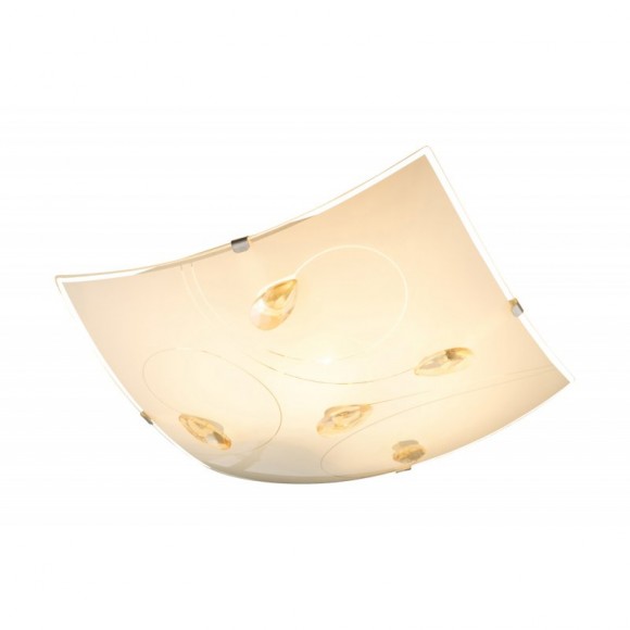 Globo 40393 stropní svítidlo Taveuni 1x60W | E27 - chrom, satinované sklo, jantarový křišťál