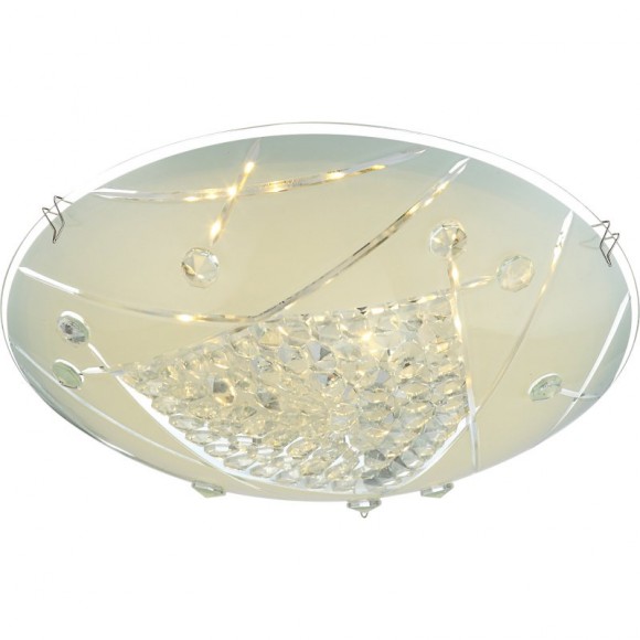 Globo 40415-8 LED stropnice Elisa 1x8W | 640lm | 4000K - chrom, opál, průhledný křišťál
