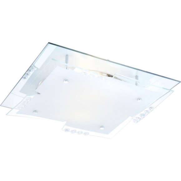 Globo 48074-2 stropní svítidlo Dubia 2x60W | E27 - bílá, chrom, satinované sklo