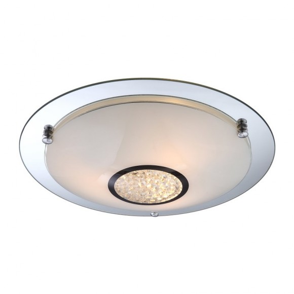 Globo 48339-3 stropní svítidlo Edera 3x60W | E27 - chrom, opál, průhledné křišťály