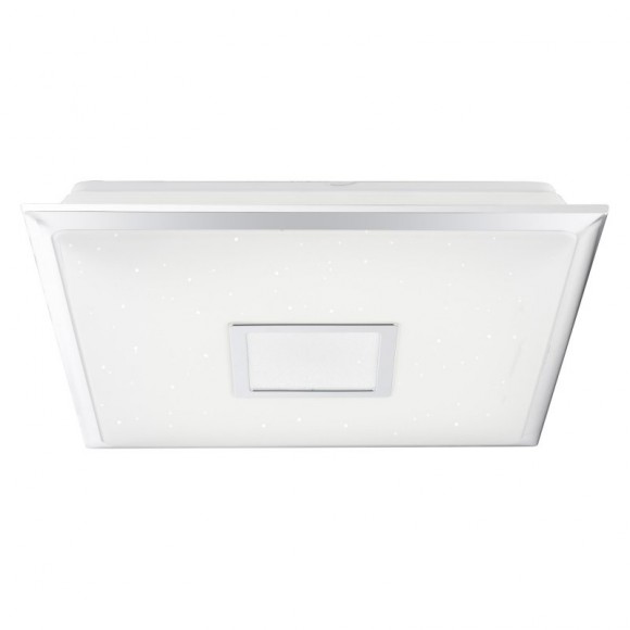 Globo 48381 LED stropní svítidlo Rena 1x40W | 2200lm | 3000-6000K - třpytivý efekt, stmívatelné, měnič barev, fixace barev, dálkové ovládání, noční osvětlení, bílá, opál
