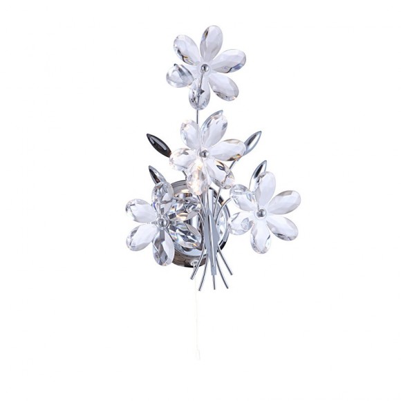 Globo 5137 nástěnná lampa Juliana 1x40W | E14 - tahový vypínač, průhledný křišťál