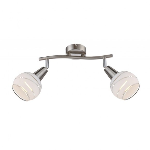 Globo 54341-2 nástěnné bodové svítidlo Elliott 2x5W | E14 LED | 640lm | 3000K - včetně žárovky, matný nikl, satinované sklo