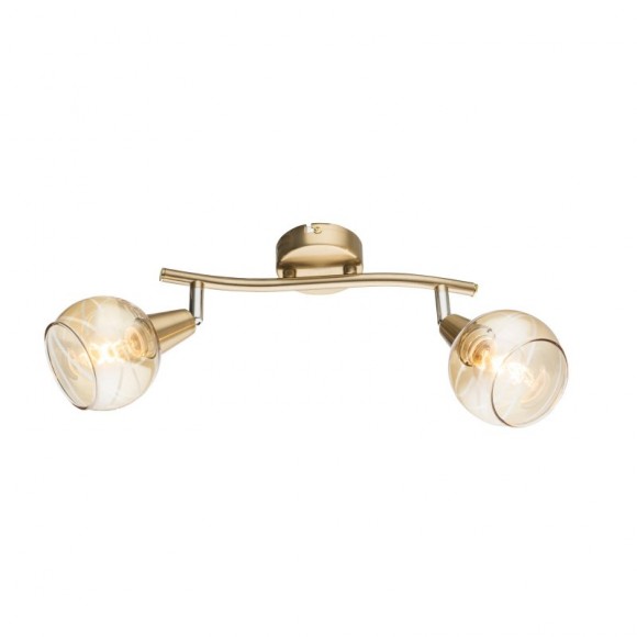 Globo 54346-2 přisazené stropní či nástěnné bodové svítidlo Lara 2x4W | E14 LED | 320lm | 3000K - žárovky součástí balení, zlatá, jantar