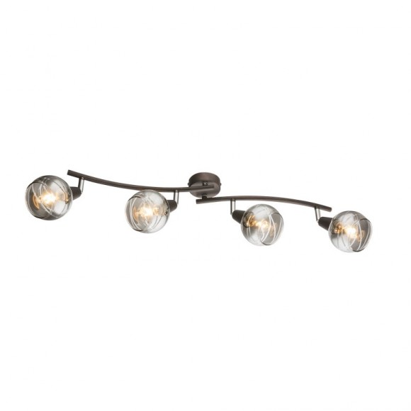 Globo 54347-4 přisazený bodový lustr Isla 4x4W | E14 LED | 784lm | 3000K - žárovky součástí balení, ohebné rameno, bronzová