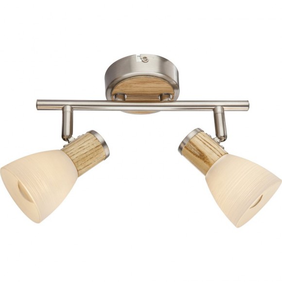 Globo 54352-2 přisazené nástěnné či stropní bodové svítidlo Gylfi 2x40W | E14 - opál, matný nikl, dřevo