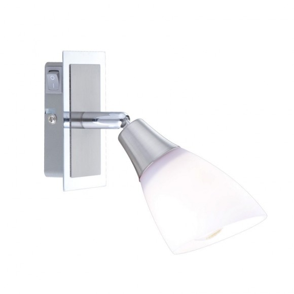 Globo 5450-1 nástěnné svítidlo Frank 1x40W | E14 - vypínač na těle, matný nikl, chrom