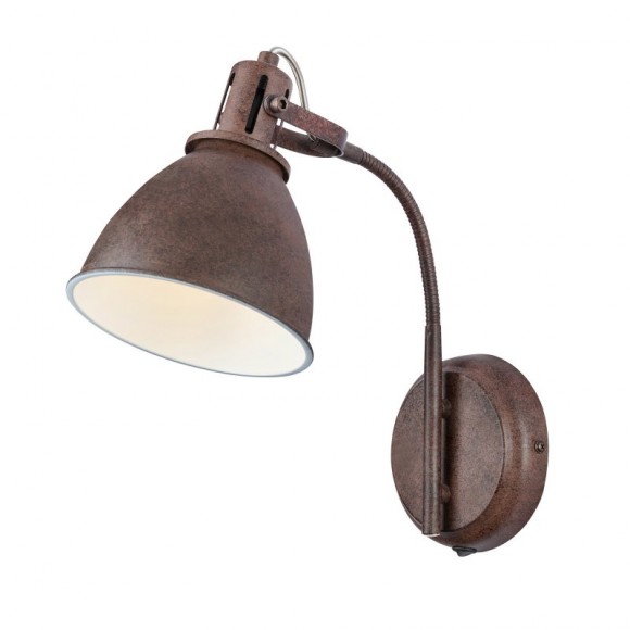 Globo 54647-1W nástěnné svítidlo Giorgio 1x40W | E14 - ohebné rameno, hnědá