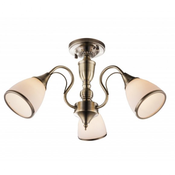 Globo 54706-3 přisazené stropní svítidlo Comodoro 3x60W | E14 - antický bronz, opál