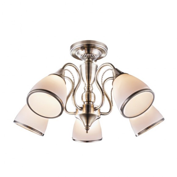 Globo 54706-5 přisazené stropní svítidlo Comodoro 5x60W | E14 - antický bronz, opál
