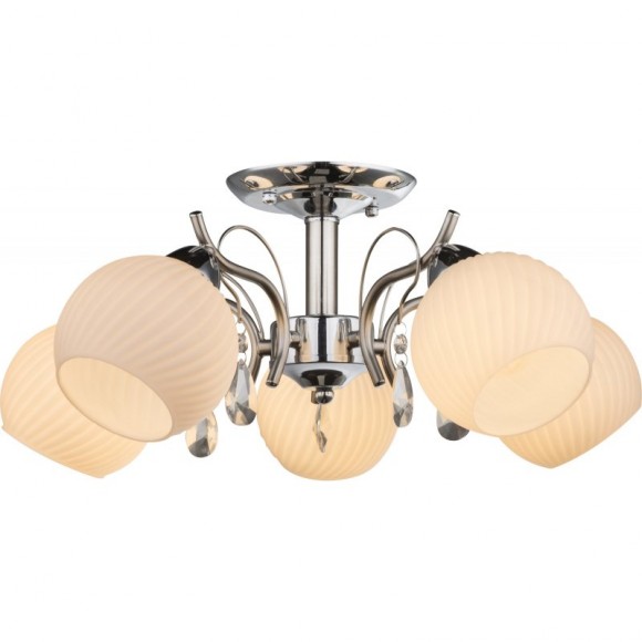 Globo 54711-5 přisazené stropní svítidlo Perdita 5x60W | E14 - matný nikl, opál