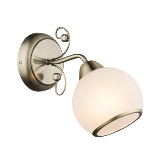 Globo 54713W nástěnné bodové svítidlo Comodoro I 1x40W | E14 - mosaz, opál