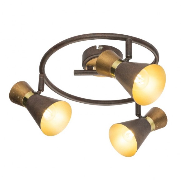 Globo 54808-3 přisazené stropní svítidlo Aeron 3x25W | E14 - rez, zlatá
