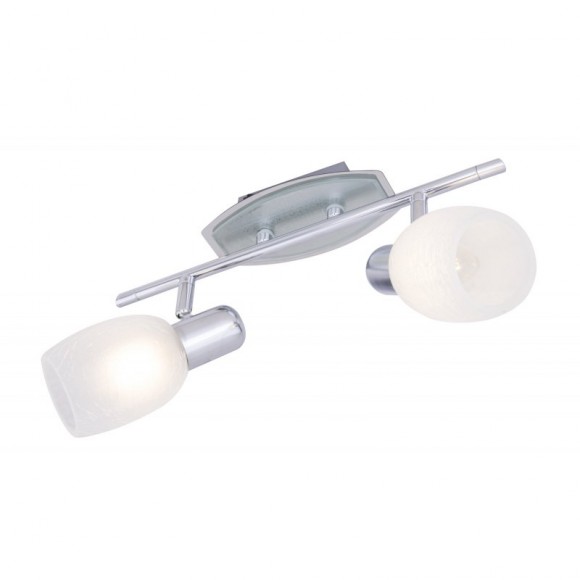 Globo 54917-2 nástěnné nebo stropní přisazené bodové svítidlo Cyclone 2x40W | E14 - chrom, imitace popraskaného skla, vypínač na těle