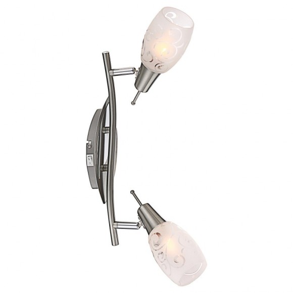 Globo 54984-2 nástěnné nebo stropní bodové přisazené svítidlo 2x40W | E14 - chrom, matný nikl, satinované sklo, opál