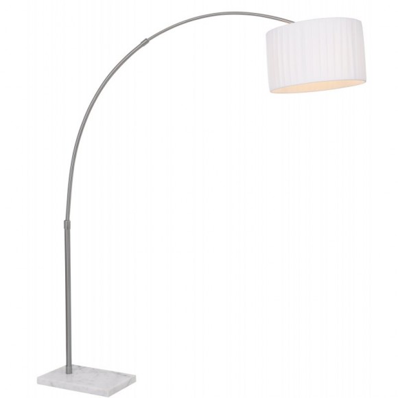 Globo 58226 stojací lampa La Nube 1x100W | E27 - nastavitelná výška, vypínač na těle, bílá, matný nikl