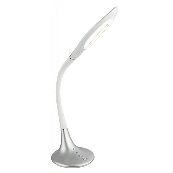 Globo 58271S LED stolní svítidlo Pattaya 1x10W | 600lm | 3300K-4500K-6500K - ohebné rameno, dotykový stmívač, stříbrná