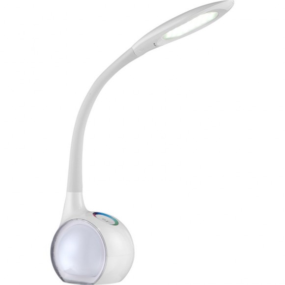 Globo 58278 LED stolní lampa Tarron 1x5W | 280lm | 5500K | RGB - dotykový stmívač, osvětlený podstavec, fixace barvy, bílá