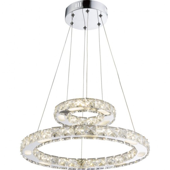 Globo 67037-24AA LED závěsné stropní svítidlo Marilyn I 1x24W | 1570lm | 4000K - chrom, krystal