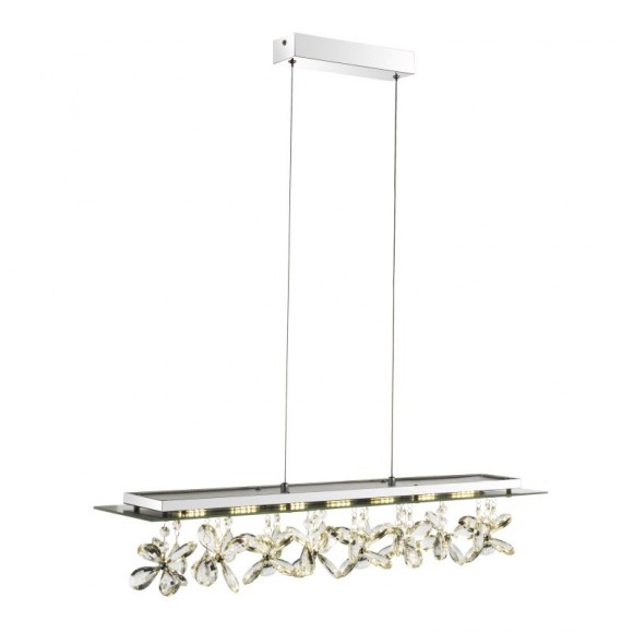 Globo 68404-24H LED závěsný lustr Chorillo 1x24W | 1700lm | 3000-6000K - stmívatelné, chrom, průhledný křišťál