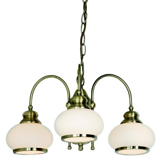 Globo 6900-3 závěsné stropní svítidlo Nostalgika 3x40W | E14 - mosaz, opál