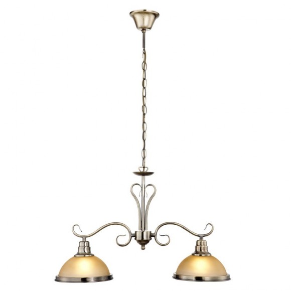 Globo 6905-2 závěsné stropní svítidlo Sassari 2x60W | E27 - mosaz, jantar