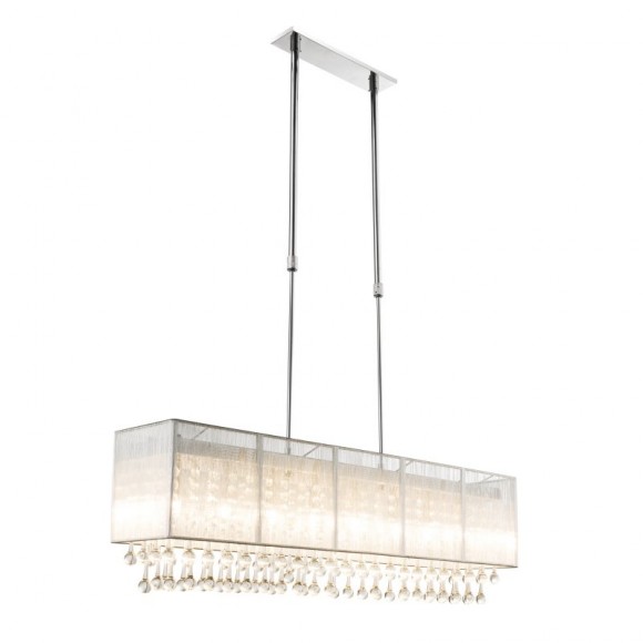 Globo 15094H2 závěsné stropní svítidlo Sierra 8x3W | G9 LED | 906lm | 3000K - nastavitelná výška, chrom, stříbrná, křišťál