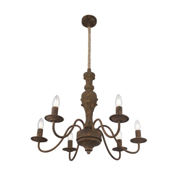 Globo 15262-6 závěsné stropní svítidlo Rea 6x40W | E14 - rez