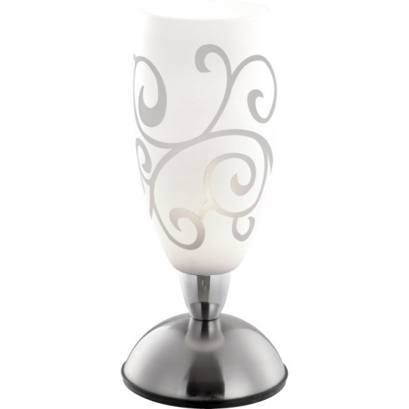 Globo 21922 stolní lampa Auriga 1x40W | E14 - dotykový vypínač, matný nikl, opál, satinované sklo