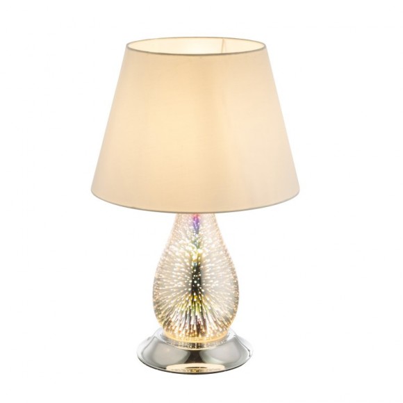 Globo 24132 stolní svítidlo Elias 1x60W | E27 - chrom, bílá