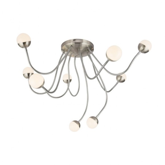 Globo 24134-10D LED přisazené stropní svítidlo Roslin 10x5W | 4700lm | 3000K - stmívatelné, ohebné ramena, matný nikl