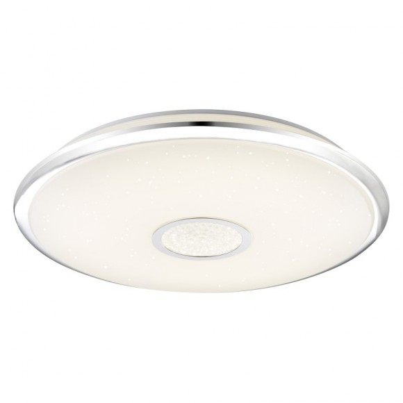 Globo 48382 LED stropní svítidlo Rena 1x60W | 4800lm | 3000-6500K - třpytivý efekt, stmívatelné, měnič barev, fixace barev, dálkové ovládání, noční osvětlení, bílá, opál