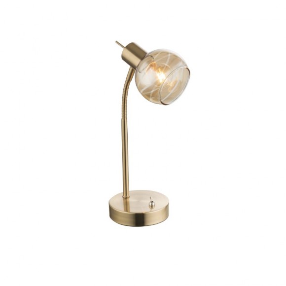 Globo 54346-1T stolní svítidlo 1x4W | E14 LED | 400lm | 3000K - žárovka součástí balení zlatá, jantar