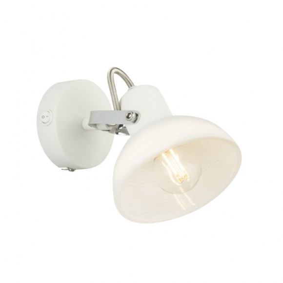 Globo 54657-1 nástěnné svítidlo Amory 1x40W | E14 - vypínač na těle, chrom, bílá