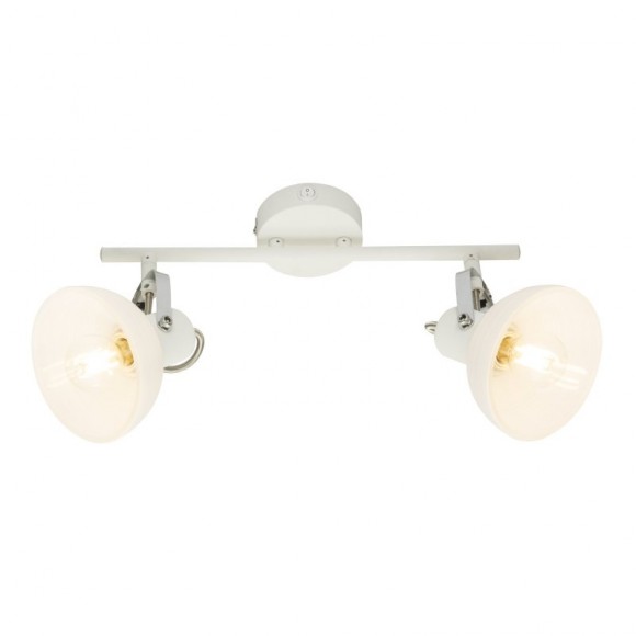 Globo 54657-2 nástěnné svítidlo Amory 2x40W | E14 - nastavitelné, vypínač na těle, chrom, bílá